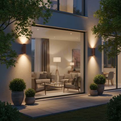 Ideal Lux - Udendørs væglampe GUN 1xE27/60W/230V 31 cm IP54 brun