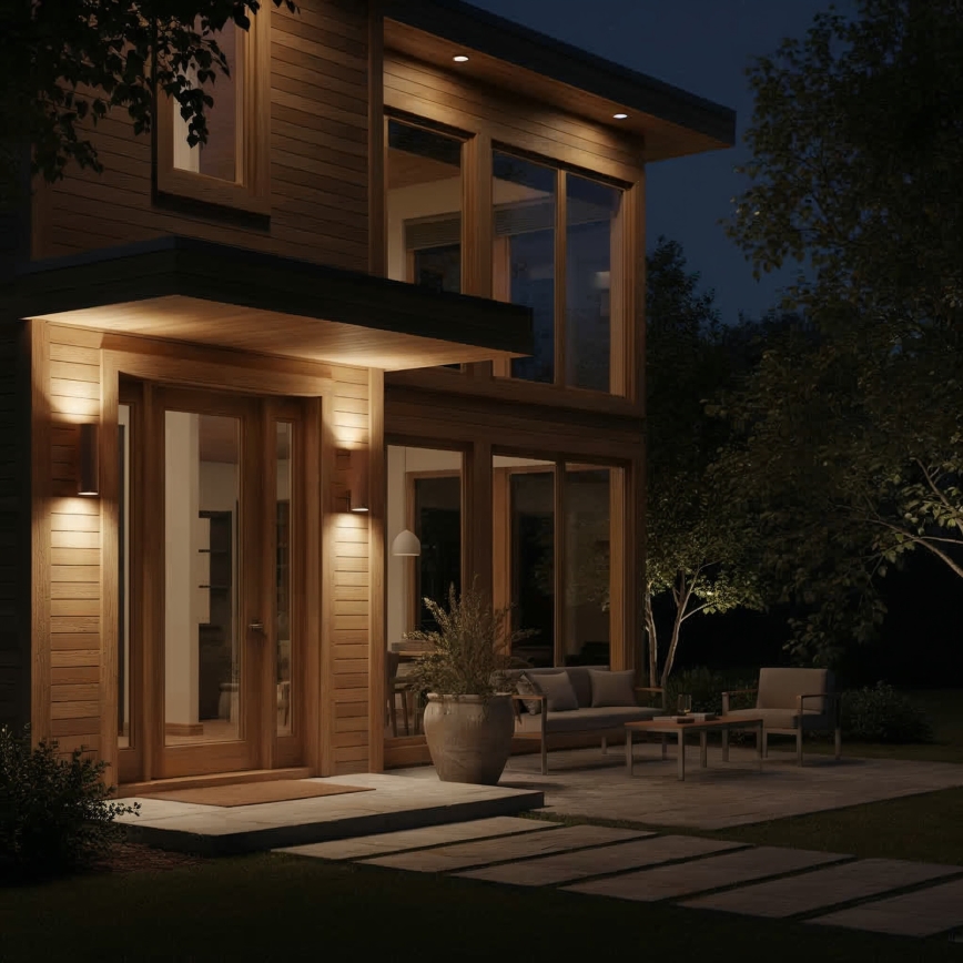 Ideal Lux - Udendørs væglampe GUN 1xE27/60W/230V 31 cm IP54 brun