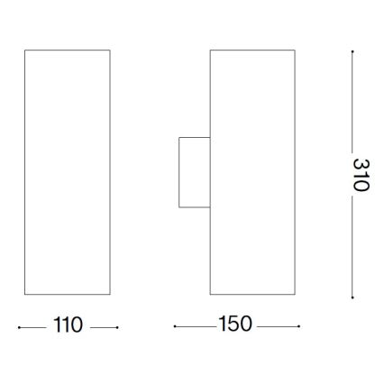 Ideal Lux - Udendørs væglampe GUN 1xE27/60W/230V 31 cm IP54 brun