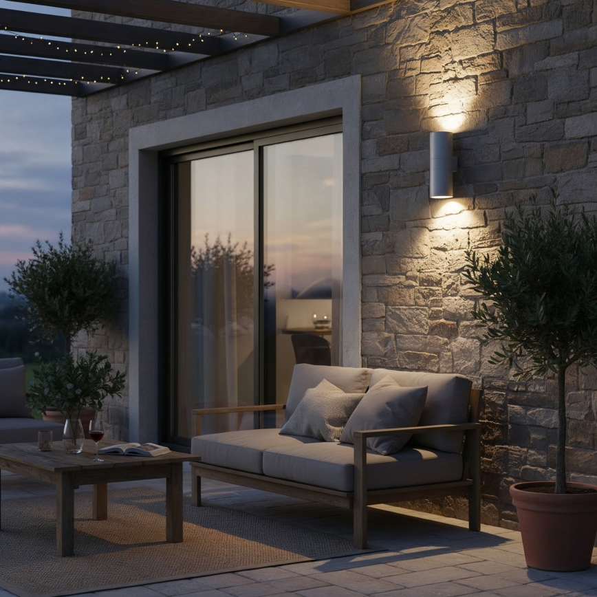 Ideal Lux - Udendørs væglampe GUN 1xE27/60W/230V 31 cm IP54 grå