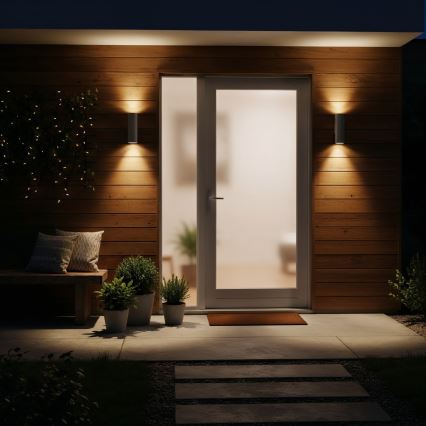 Ideal Lux - Udendørs væglampe GUN 1xGU10/35W/230V 21 cm IP44 grå