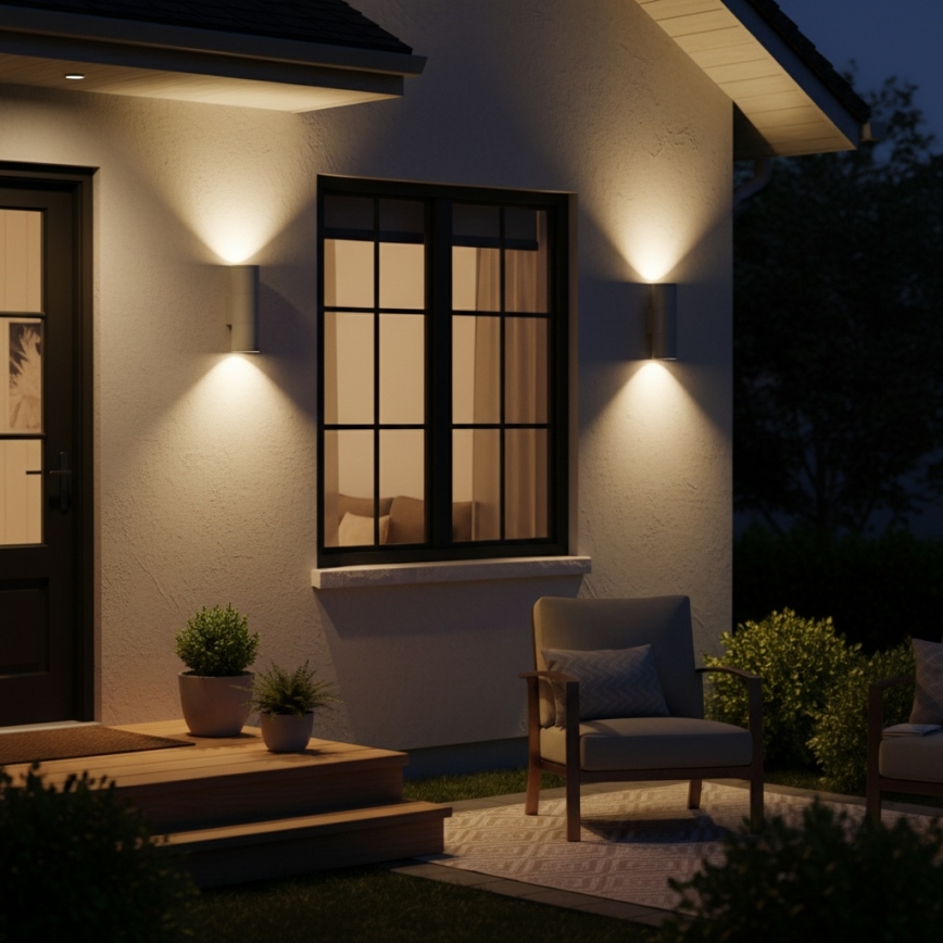 Ideal Lux - Udendørs væglampe GUN 1xGU10/35W/230V 21 cm IP44 grå