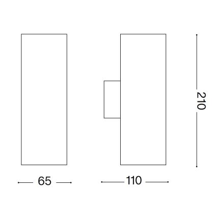 Ideal Lux - Udendørs væglampe GUN 1xGU10/35W/230V 21 cm IP44 grå