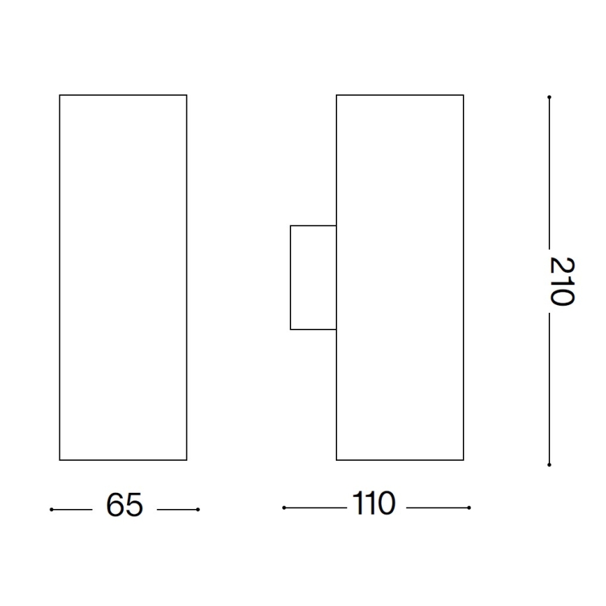 Ideal Lux - Udendørs væglampe GUN 1xGU10/35W/230V 21 cm IP44 grå