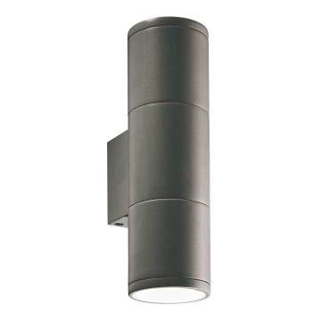 Ideal Lux - Udendørs væglampe GUN 2xGU10/35W/230V IP44 antracit