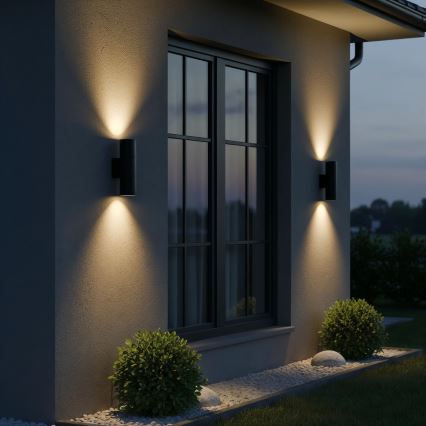 Ideal Lux - Udendørs væglampe GUN 2xGU10/35W/230V IP44 antracit