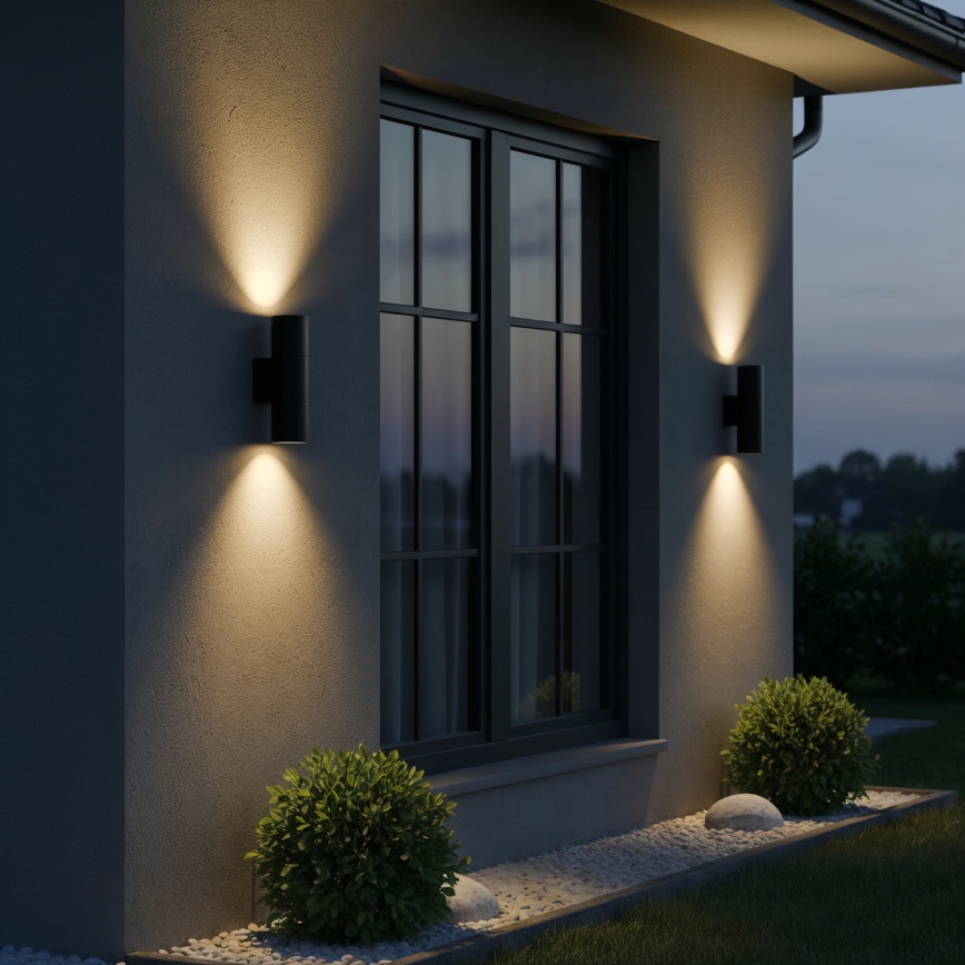 Ideal Lux - Udendørs væglampe GUN 2xGU10/35W/230V IP44 antracit