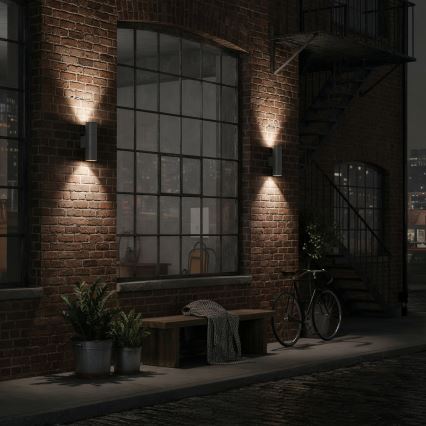 Ideal Lux - Udendørs væglampe GUN 2xGU10/35W/230V IP44 antracit