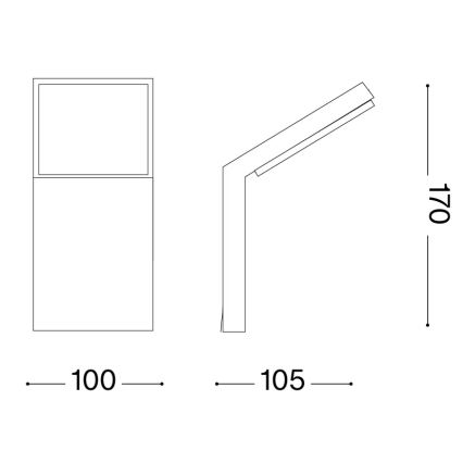 Ideal Lux - LED udendørs væglampe STYLE LED/8,5W/230V 3000K CRI 90 IP54 sort