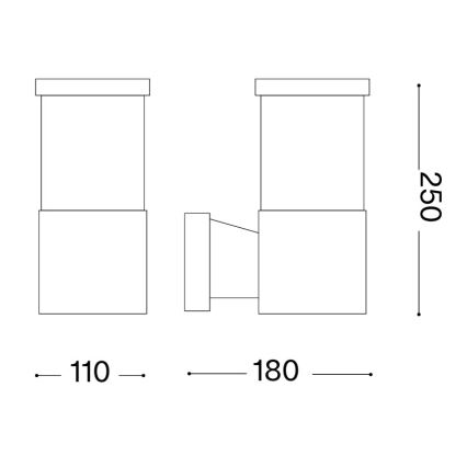 Ideal Lux - Udendørs væglampe TRONCO 1xE27/42W/230V IP44 antracit