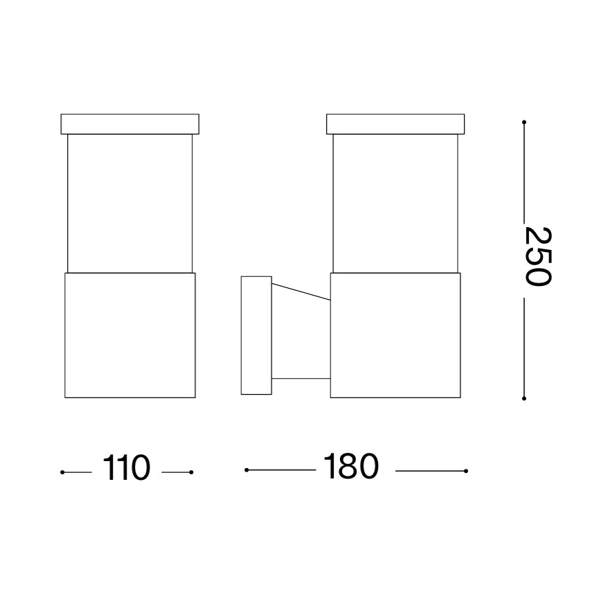 Ideal Lux - Udendørs væglampe TRONCO 1xE27/42W/230V IP44 antracit