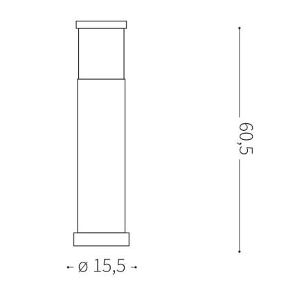 Ideal Lux - Udendørslampe 1xE27/42W/230V 60 cm IP65 antracit