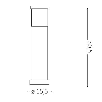 Ideal Lux - Udendørslampe 1xE27/42W/230V 80 cm IP44 antracit