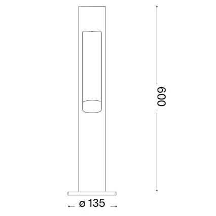Ideal Lux - Udendørslampe ACQUA 1xG9/15W/230V 60 cm IP44 antracit