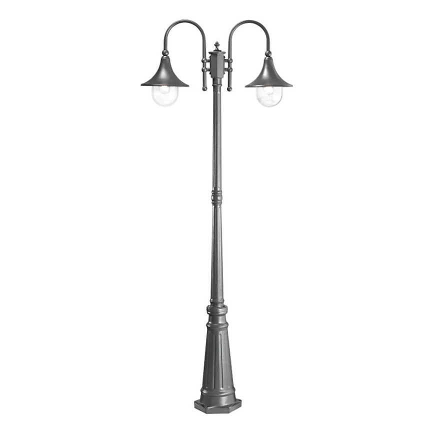 Ideal Lux - Udendørslampe CIMA 2xE27/52W/230V 216 cm IP43 antracit