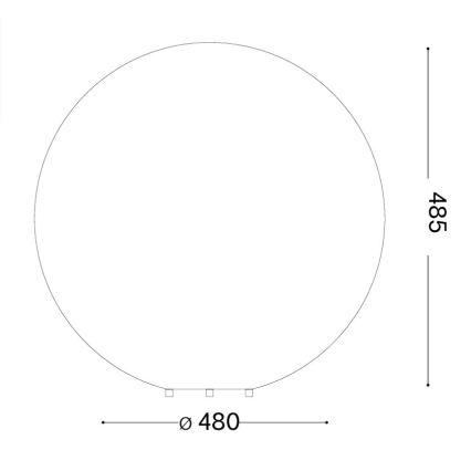 Ideal Lux - Udendørslampe DORIS 1xE27/60W/230V Ø 48 cm IP44 grå