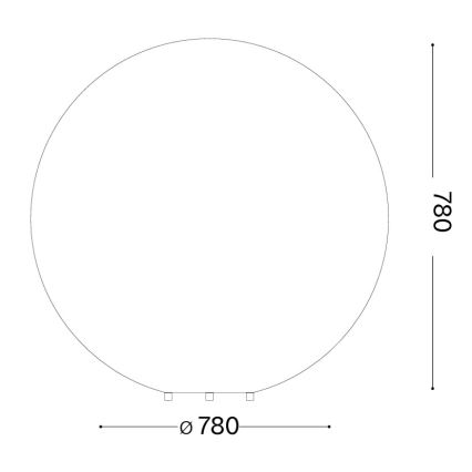 Ideal Lux - Udendørslampe DORIS 1xE27/60W/230V Ø 78 cm IP44 grå