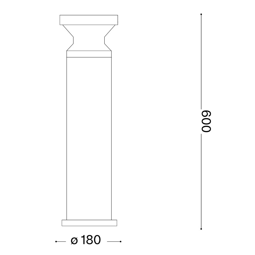 Ideal Lux - Udendørslampe TORRE 1xE27/15W/230V 60 cm IP65 antracit