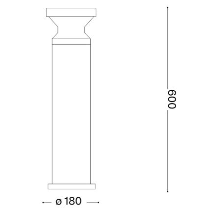 Ideal Lux - Udendørslampe TORRE 1xE27/15W/230V 60 cm IP65 sort