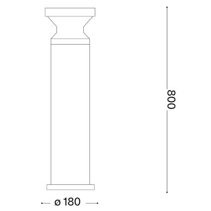 Ideal Lux - Udendørslampe TORRE 1xE27/15W/230V 80 cm IP65 sort