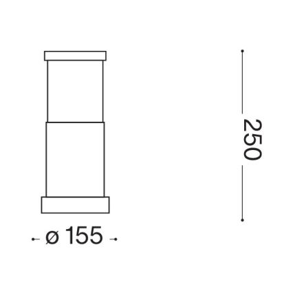 Ideal Lux - Udendørslampe TRONCO 1xE27/42W/230V 25 cm IP65 sort