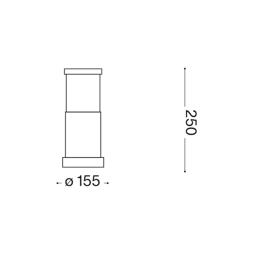 Ideal Lux - Udendørslampe TRONCO 1xE27/42W/230V 25 cm IP65 sort