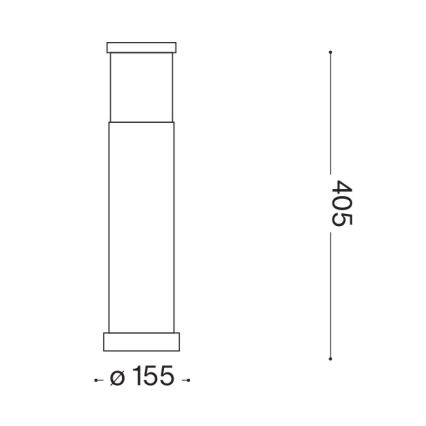 Ideal Lux - Udendørslampe TRONCO 1xE27/42W/230V 40 cm IP65 sort