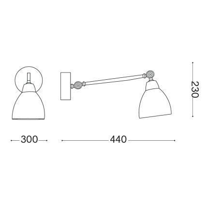 Ideal Lux - Væglampe 1xE27/42W/230V bronzefarvet