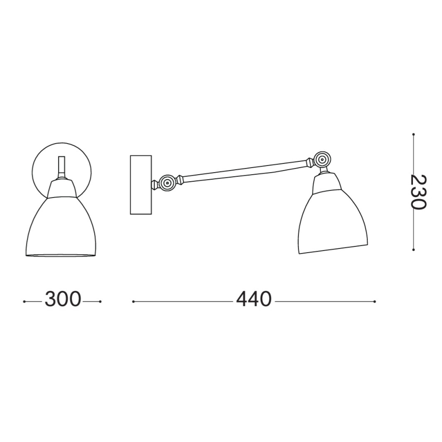 Ideal Lux - Væglampe 1xE27/42W/230V bronzefarvet