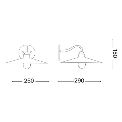 Ideal Lux - Væglampe CANTINA 1xE14/40W/230V kobber