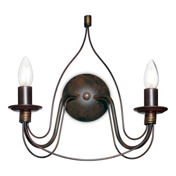 Ideal Lux - Væglampe CORTE 2xE14/40W/230V brun/patina