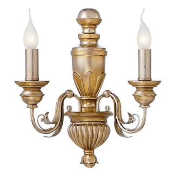 Ideal Lux - Væglampe FIRENZE 2xE14/40W/230V guldfarvet
