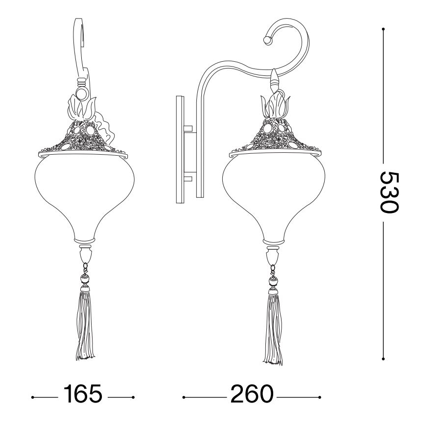 Ideal Lux - Væglampe HAREM 1xE27/42W/230V messing