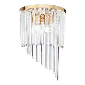 Ideal Lux - Væglampe i krystal CARLTON 3xE14/40W/230V guldfarvet