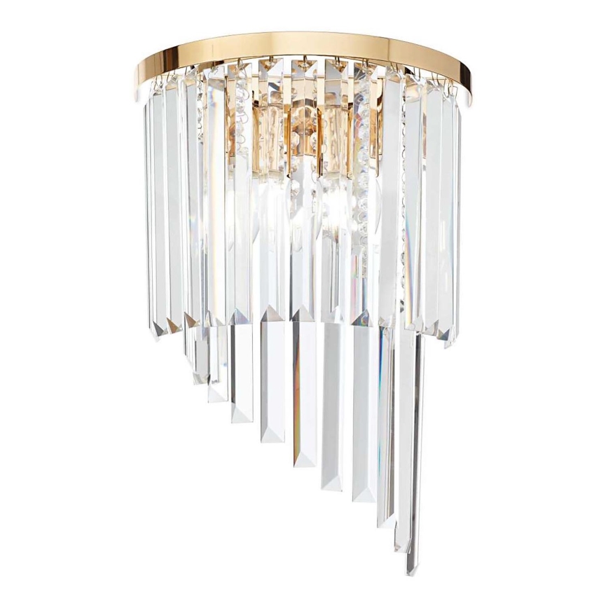 Ideal Lux - Væglampe i krystal CARLTON 3xE14/40W/230V guldfarvet