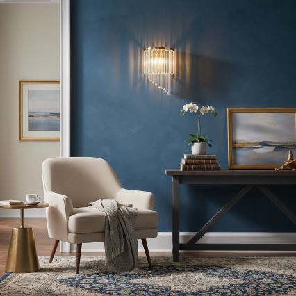 Ideal Lux - Væglampe i krystal CARLTON 3xE14/40W/230V guldfarvet