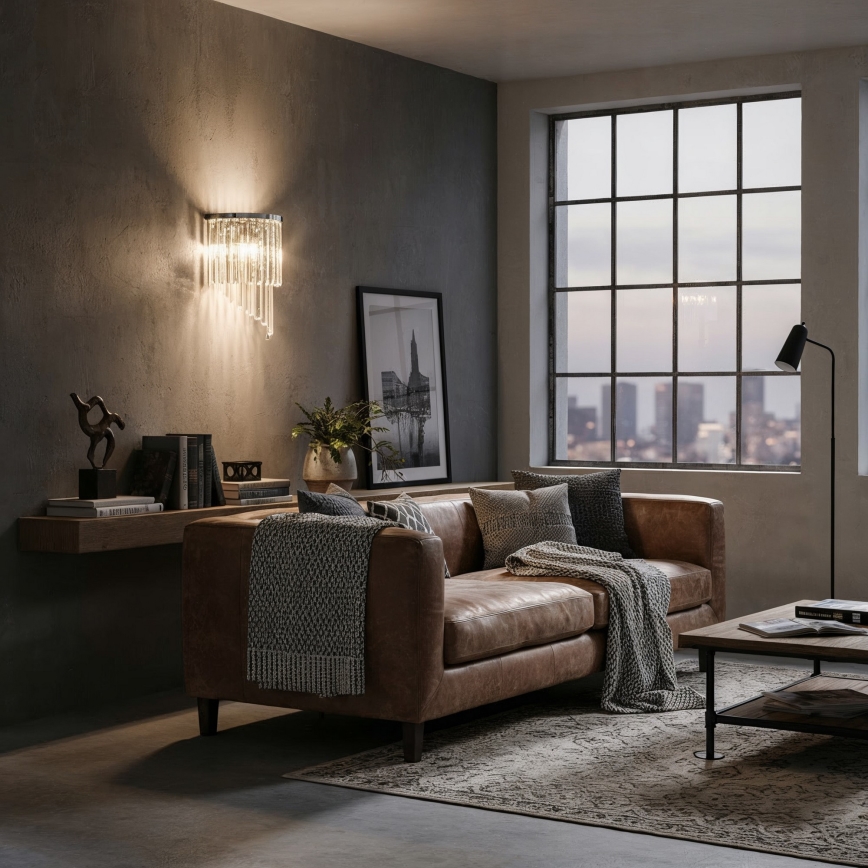 Ideal Lux - Væglampe i krystal CARLTON 3xE14/40W/230V skinnende krom