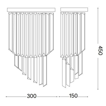 Ideal Lux - Væglampe i krystal CARLTON 3xE14/40W/230V skinnende krom
