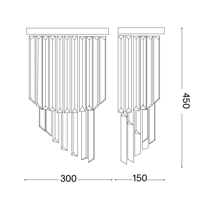 Ideal Lux - Væglampe i krystal CARLTON 3xE14/40W/230V skinnende krom