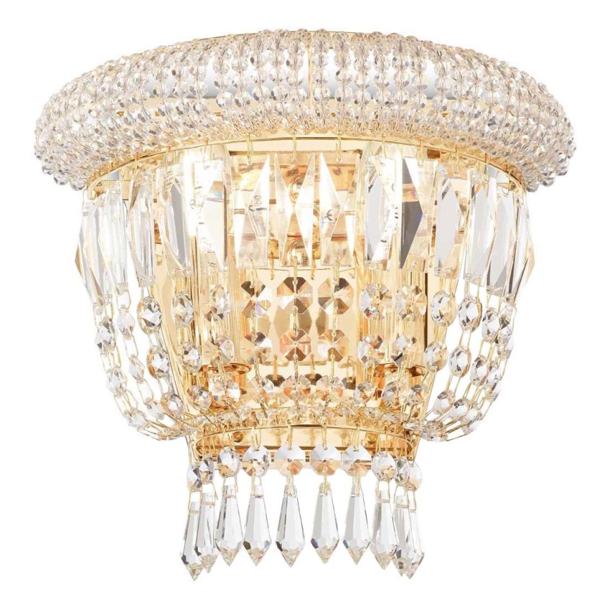 Ideal Lux - Væglampe i krystal DUBAI 2xE14/28W/230V guldfarvet