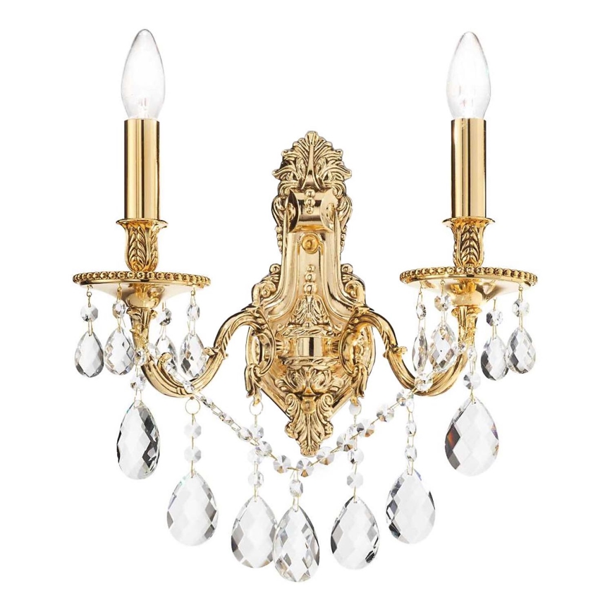 Ideal Lux - Væglampe i krystal GIOCONDA 2xE14/40W/230V guldfarvet