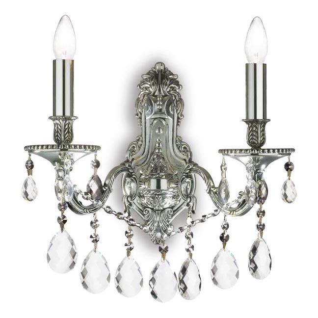 Ideal Lux - Væglampe i krystal GIOCONDA 2xE14/40W/230V sølvfarvet