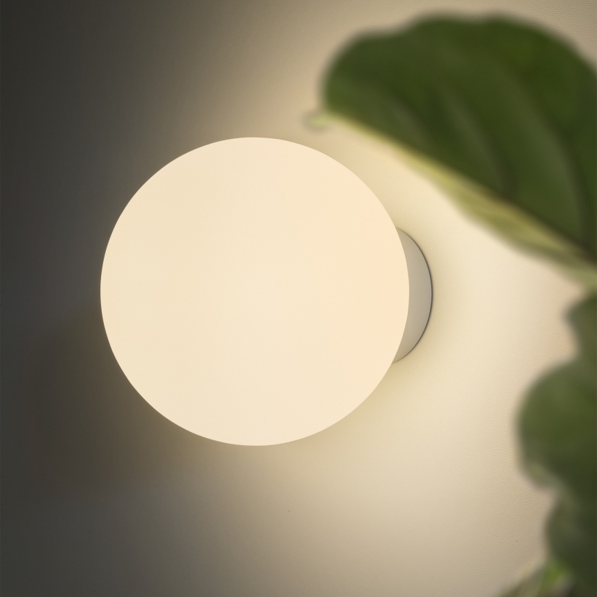 Ideal Lux - Væglampe MAPA 1xE27/42W/230V Ø 20 cm hvid