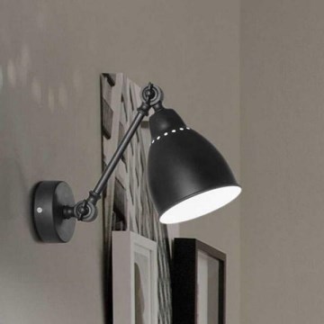 Ideal Lux - Væglampe NEWTON 1xE27/42W/230V sort