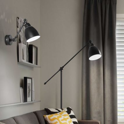 Ideal Lux - Væglampe NEWTON 1xE27/42W/230V sort