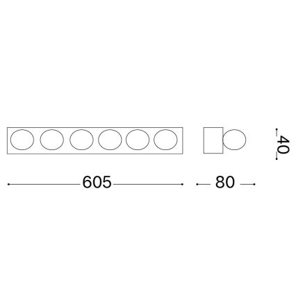 Ideal Lux - Væglampe PRIVE 6xE14/40W/230V hvid