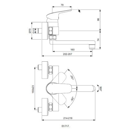 Ideal Standard B1717AA - Køkkenarmatur CERAFLEX, poleret krom