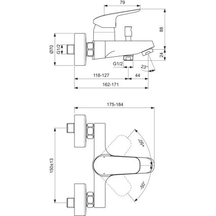 Ideal Standard B1721AA - Badekararmatur CERAFLEX poleret krom