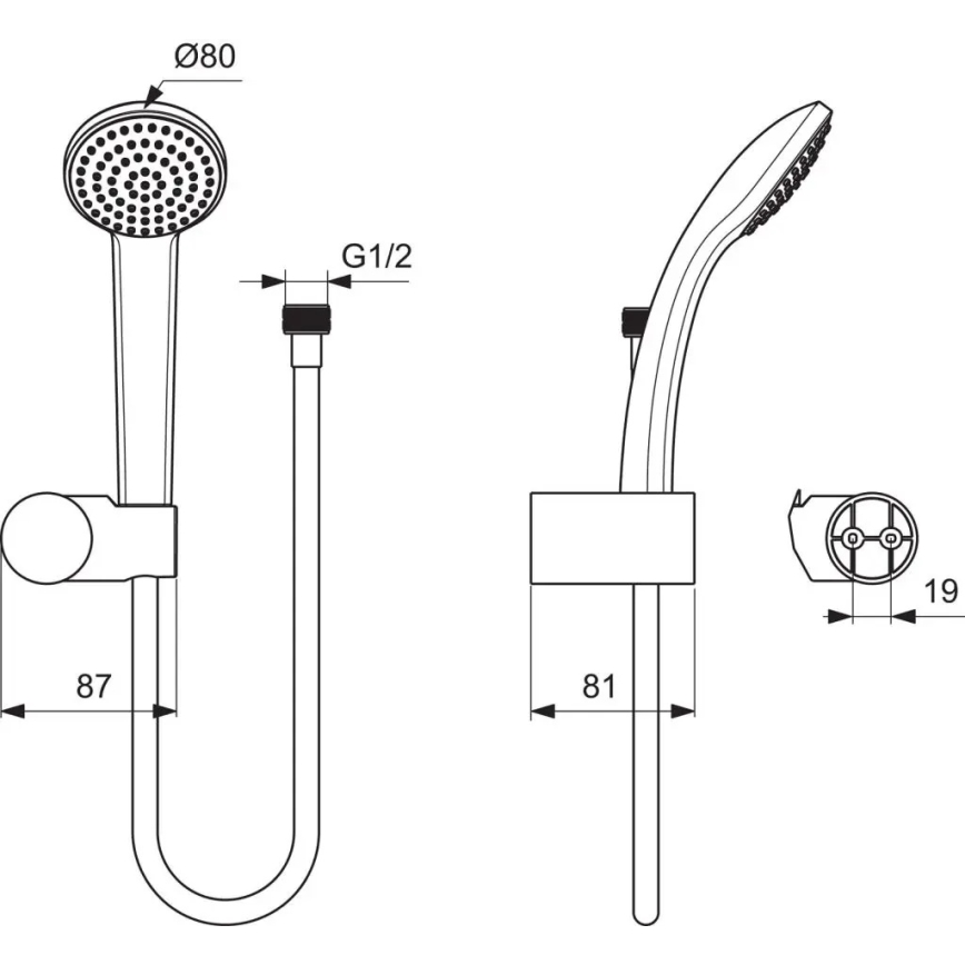 Ideal Standard B9506AA - Brusesæt IDEALRAIN i blank krom