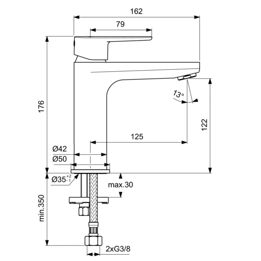 Ideal Standard BC554AA - Håndvaskarmatur CERAFINE MODEL O 17,6 cm blank krom